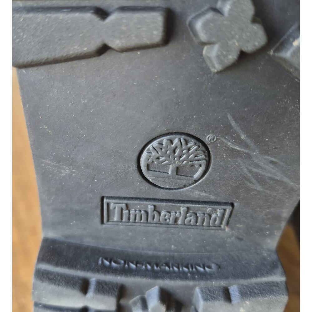 Timberland 6" Premium Waterproof Boots Black Nubuk Junior Size 6M - Picture 15 of 16